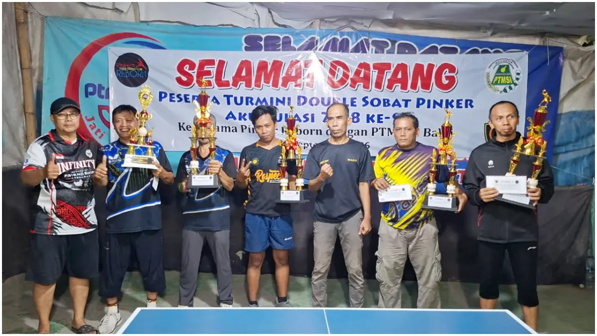 Pasangan Yayat-edi jadi juara Turnamen Double Tenis Meja Pingkers Reborn ke-9 Bogor