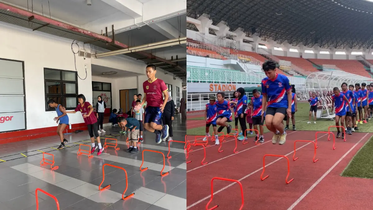 Sejumlah atlet Special Olympics Indonesia (SOIna) Kabupaten Bogor menjalani latihan rutin di kawasan Pakansari sebagai persiapan menghadapi Pekan Special Olympics Nasional (PESONAS) 2026. (Dok. SOIna Kabupaten Bogor)