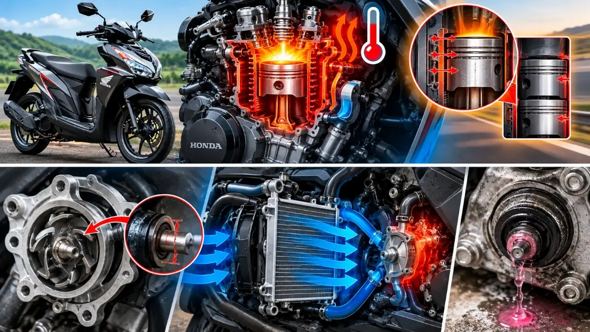 Ilustrasi mitos mesin Honda yang ngacir saat panas (ilustrasi Gemini AI)