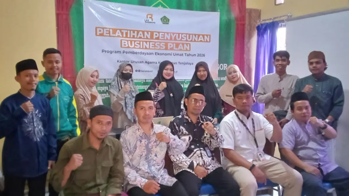 Pelatihan penyusunan business plan yang digelar di KUA Kecamatan Tenjolaya, Kabupaten Bogor, Rabu 9 September 2026.