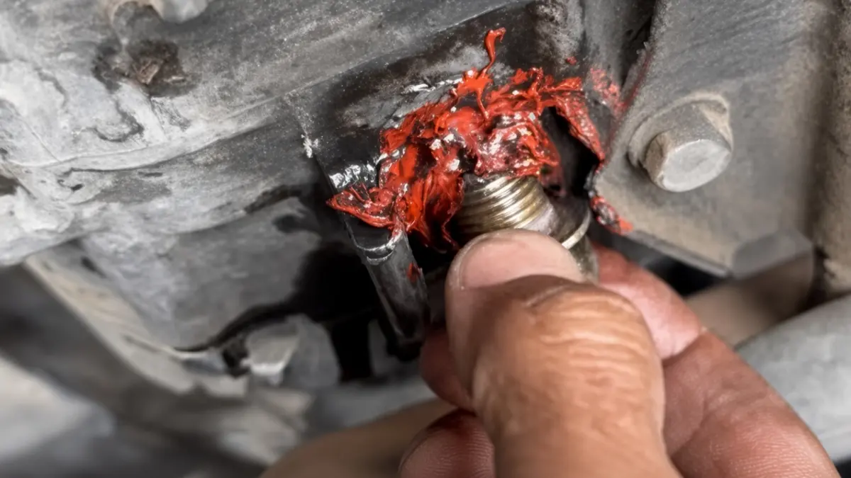 Baut tap oli motor yang sudah dol atau oversize (YouTube Yunus motor)