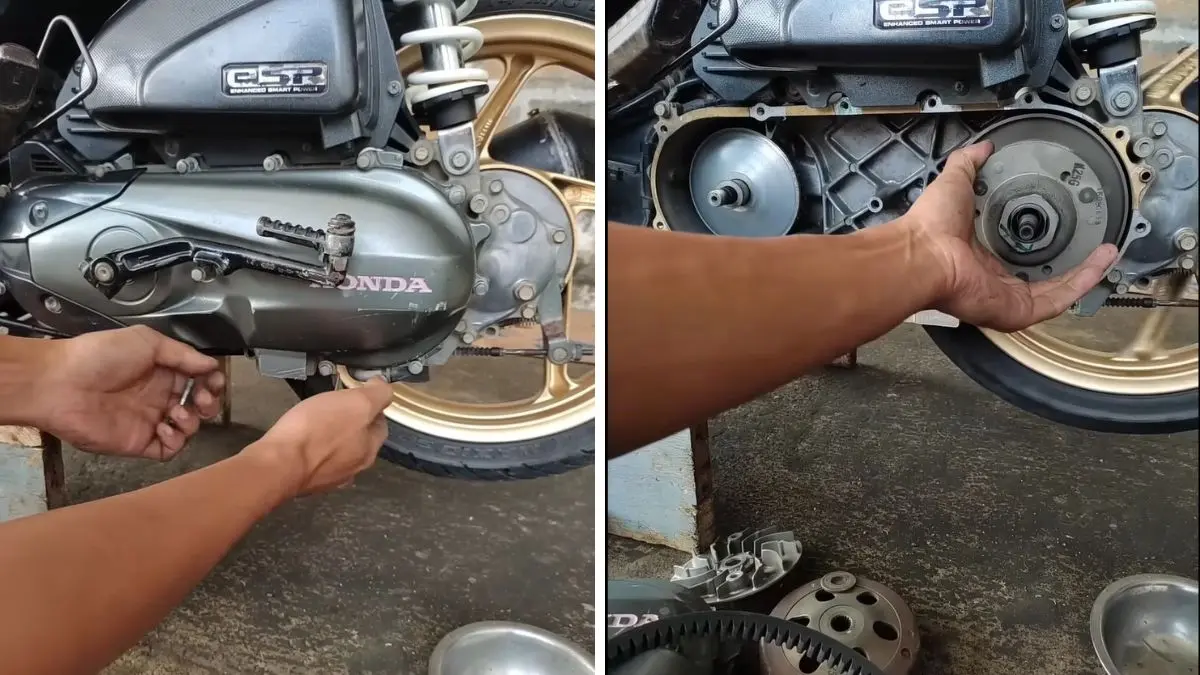 Tampilan perbaikan bearing pada motor matic yang mulai aus (Foto: Kanal Youtube @BelajarMekanikdariNol)