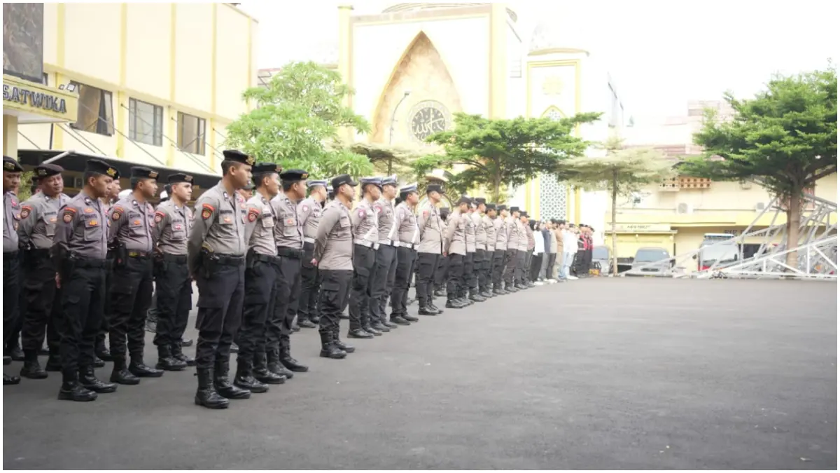 Apel persiapan pengamanan suporter yang digelar Polresta Bogor Kota. (Foto: Polisi for Radar Bogor)
