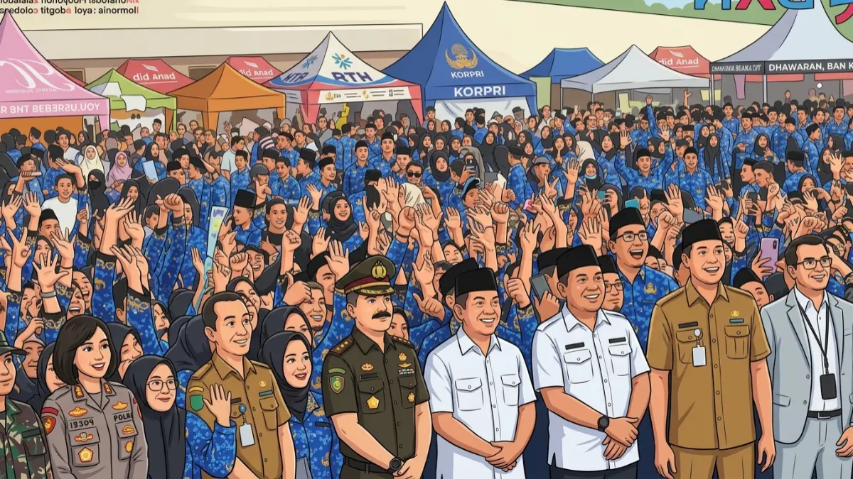 Ilustrasi pengalihan status PPPK paruh waktu menjadi penuh waktu (Instagram @regional3bkn/Diolah dengan Gemini AI)