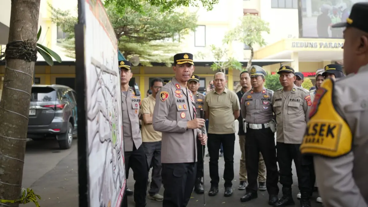 Petugas Polresta Bogor Kota saat melakukan persiapan pengamanan, Sabtu 12 September 2026. (Polresta Bogor Kota)
