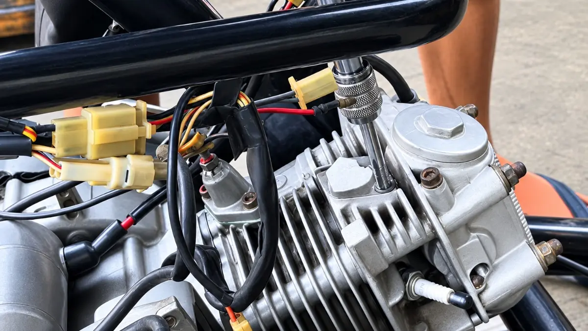 Teknik recoil untuk memperbaiki baut slek atau dol pada intake Yamaha Mio (YouTube Alfin motor)