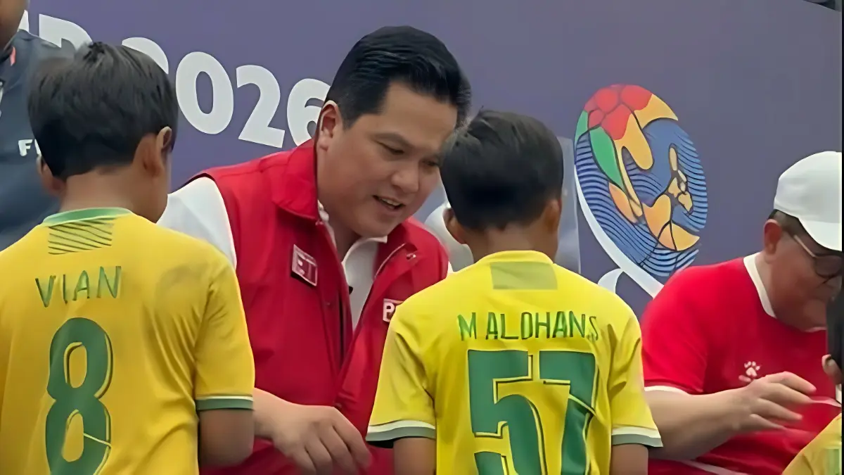 Menpora yang juga Ketua Umum PSSI, Erick Thohir saat di Roll To Glory FIFA ASEAN Cup Family Parade, Minggu 13 September 2026.