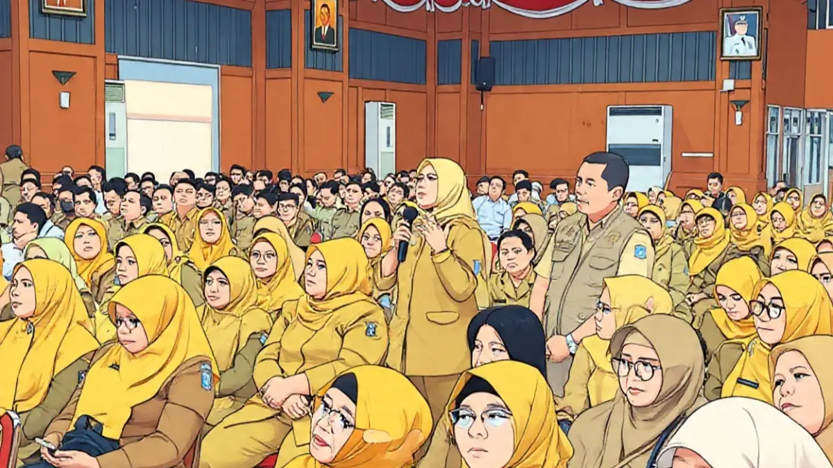Ilustrasi PPPK paruh waktu dan penuh waktu (Foto: Instagram/@bkpsdmsurabaya, diolah Meta AI).