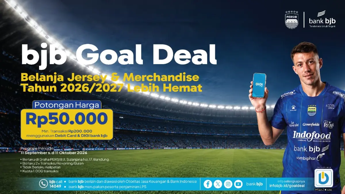 Bank bjb menghadirkan promo bjb Goal Deal untuk pembelian jersey Persib. (Dok. bjb)
