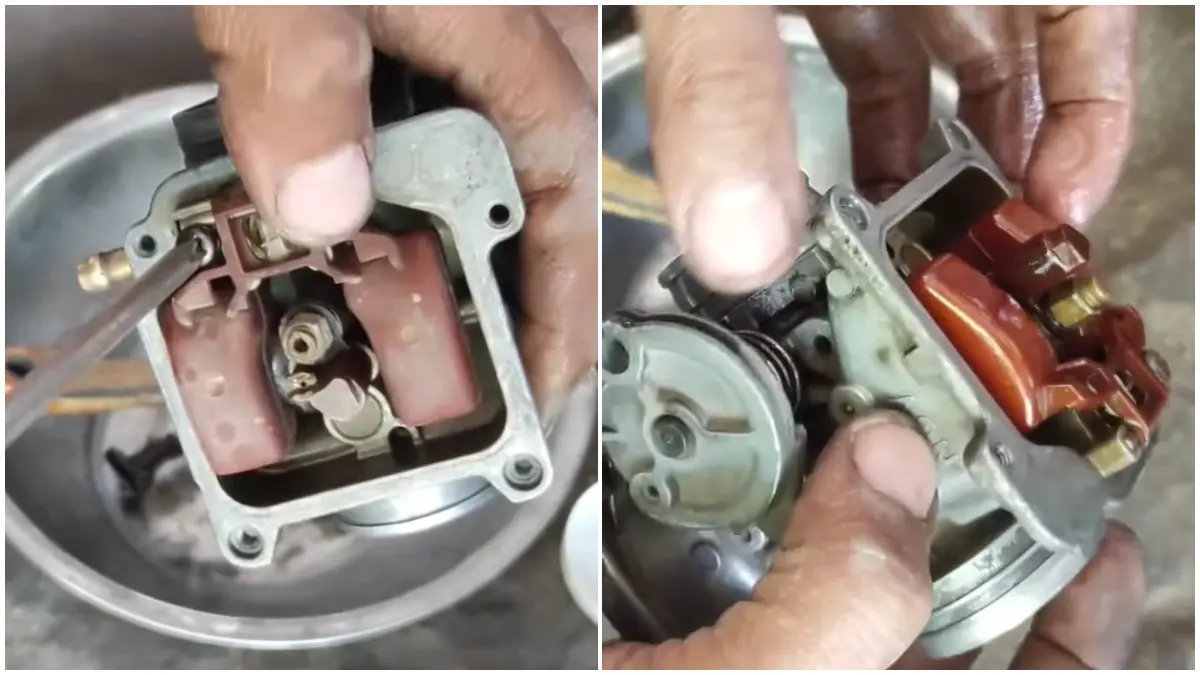 Tampilan cara pengecekkan karburator yang bocor dan cara mengatasinya. (Foto : Kanal Youtube @YunusMotor)