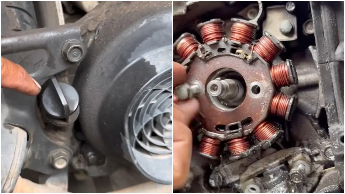 Tampilan perbaikan pada oli yang merembes di motor matic. (Foto: Kanal Youtube @YunusMotor)
