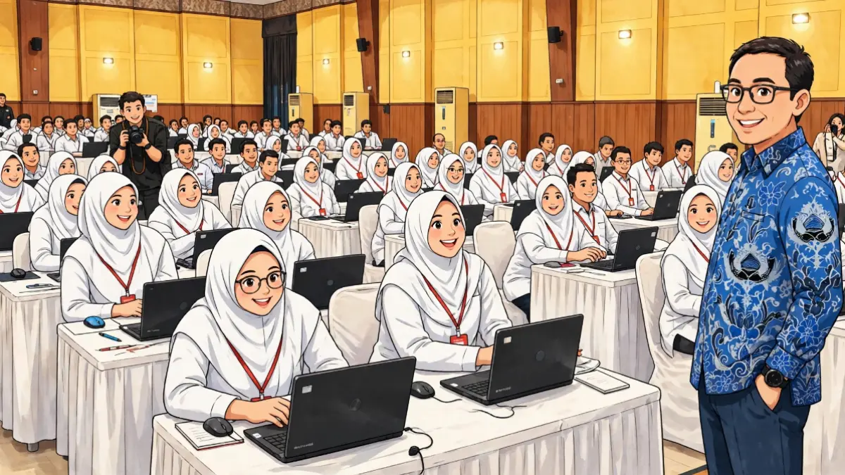 Ilustrasi sejumlah calon PPPK ikut tes (Foto: Instagram/@bkngoidofficial, diolah Meta AI).