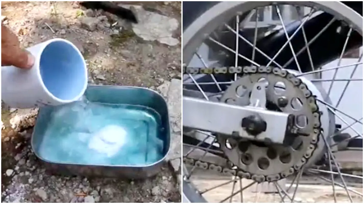 Tampilan pembersihan kerak oli yang menempel pada bagian motor. (Foto : Kanal Youtube @Dayeuhluhur)
