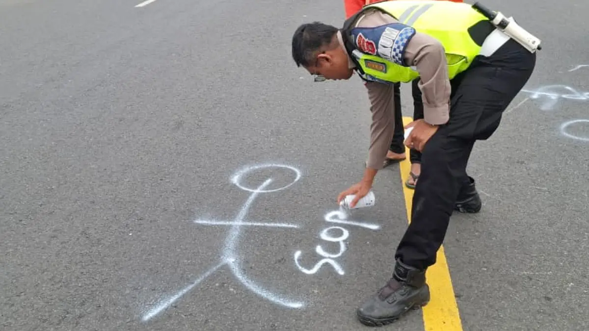 Lokasi kecelakaan yang melibatkan pengendara motor di kawasan Puncak, Kabupaten Bogor. (Dok. Satlantas Polres Bogor)