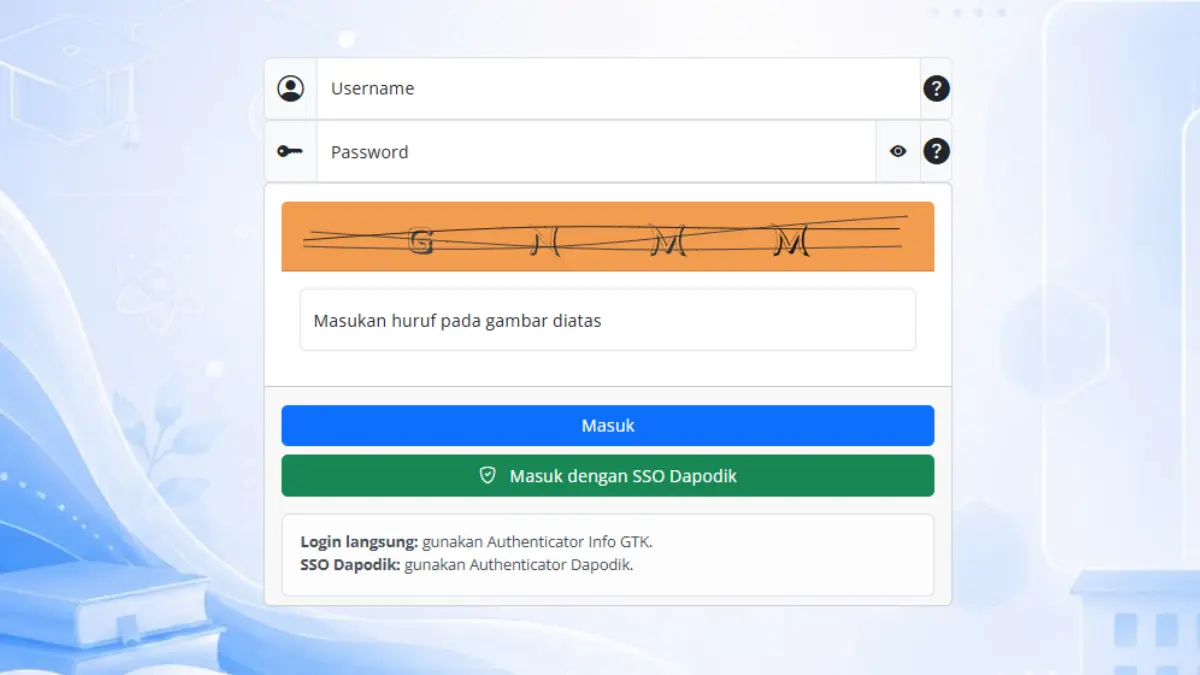Tampilan baru laman login Info GTK (info.gtk.kemendikdasmen.go.id)