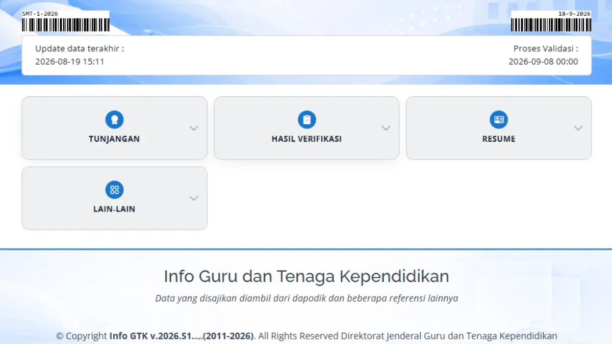 Tampilan Info GTK terbaru (info.gtk.kemendikdasmen.go.id)