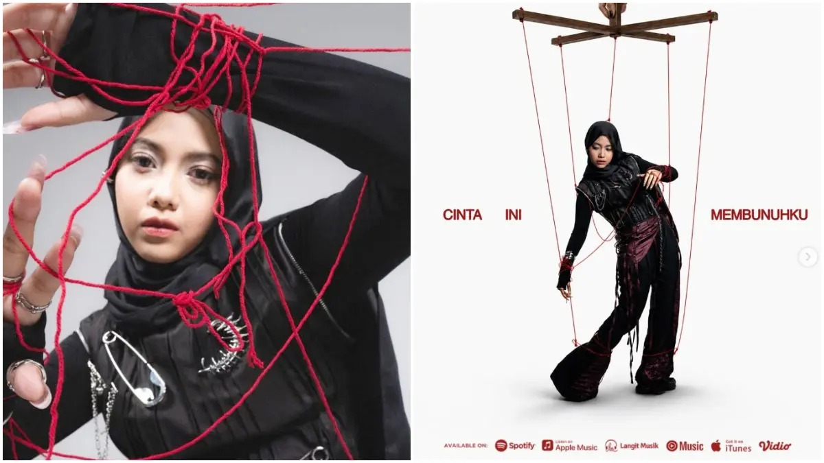 Hanin Dhiya membawakan ulang lagu Cinta Ini Membunuhku milik D’MASIV dengan nuansa yang lebih lembut dan melankolis.
(Foto: Instagram @hanindhiyaatys)