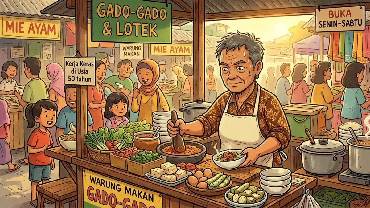 ILUSTRASI: Harus kerja keras di usia 50 tahun.