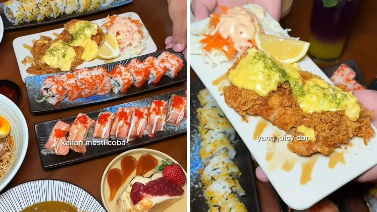 Menu khas Jepang di Kotei Restaurant Bogor. (Foto: Tiktok @yuggusi)