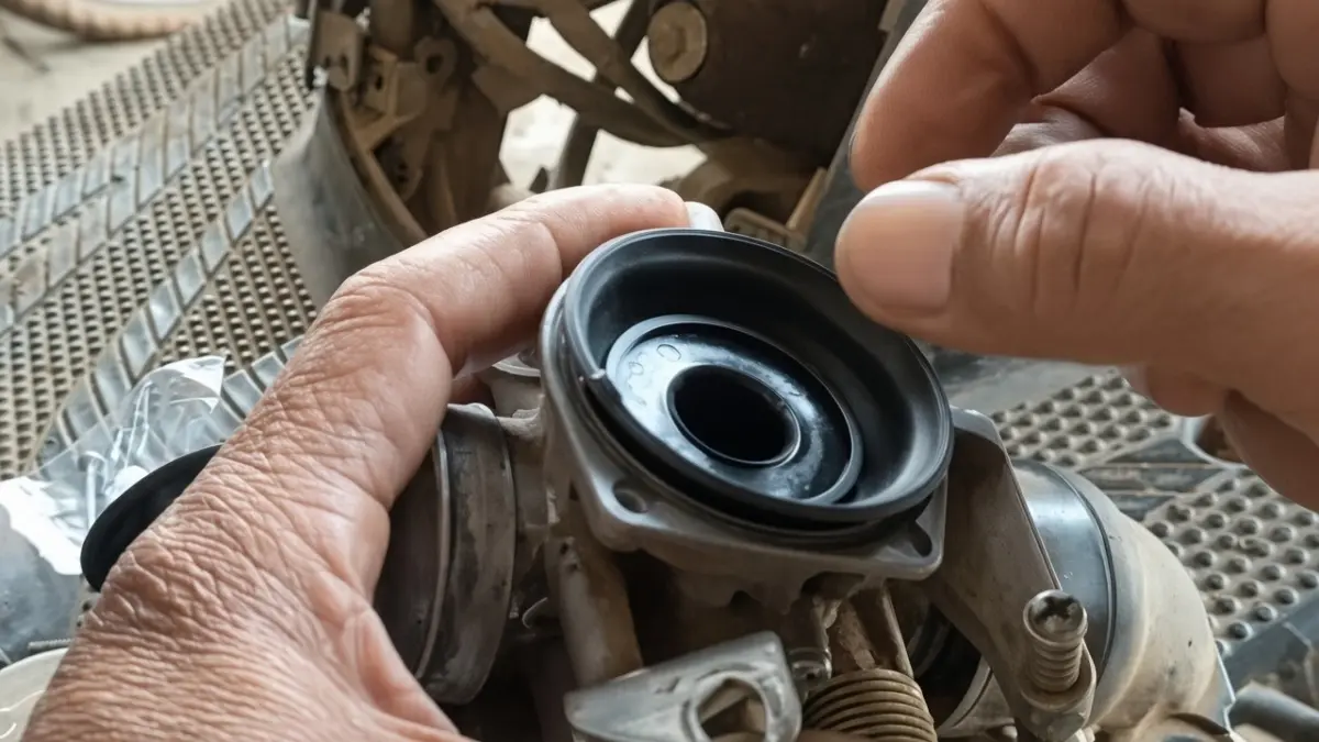 Perbaikan karet vakum karburator motor ( YouTube Mulya motor)
