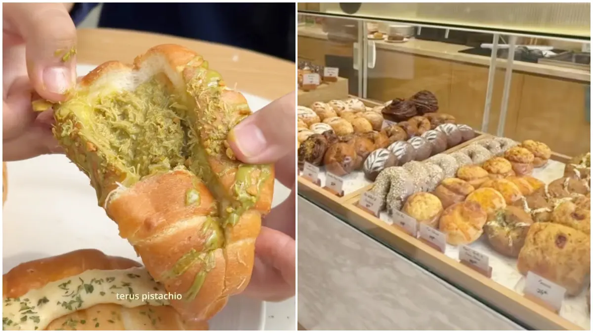 Harmony Bakes Villa Duta menjadi salah satu tempat yang bisa dikunjungi untuk menikmati roti, pastry, dan makanan pendamping. (Foto: Tiktok @melfakulinerviral)