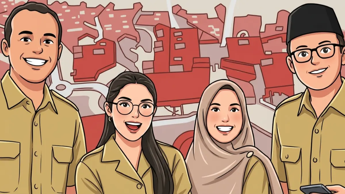 Ilustrasi guru yang SKTP Septembernya sudah terbit (Instagram @regional3bkn/Diolah dengan Gemini AI)