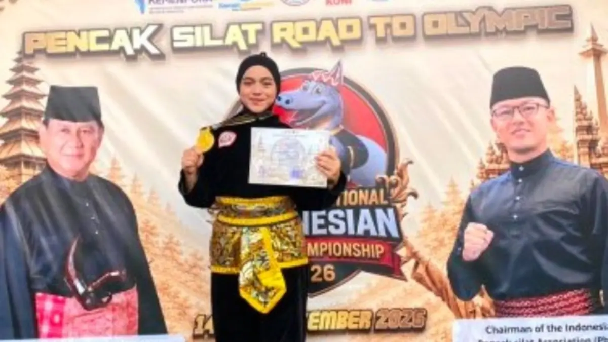 Siswi SMA Kosgoro Bogor yang mendapatkan emas pada Kejuaraan Pencak Silat Internasional. Foto: SMA Kosgoro for Radar Bogor