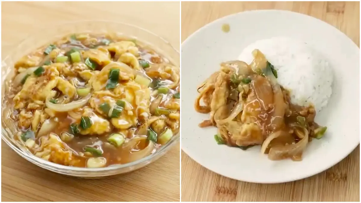 Tampilan Telur Saus Tiram resep dari Chef Devina Hermawan. (Foto : Youtube Devina Hermawan)