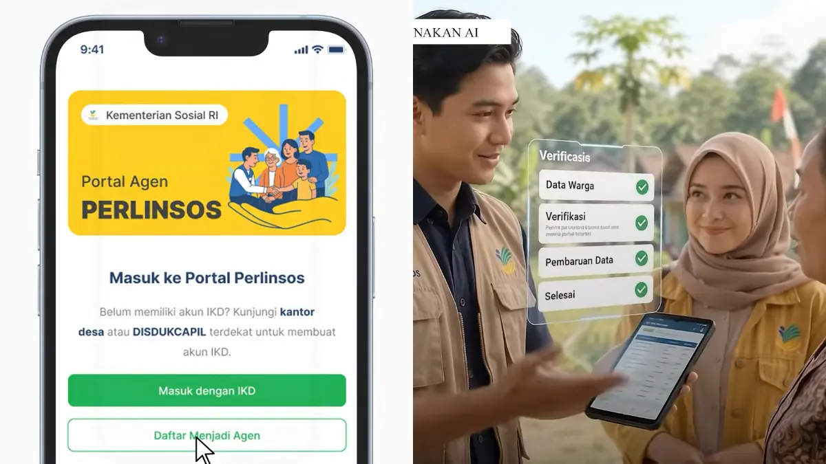 Ilustrasi pendaftaran bansos digital di Perlinsos (YouTube Kemensos RI)