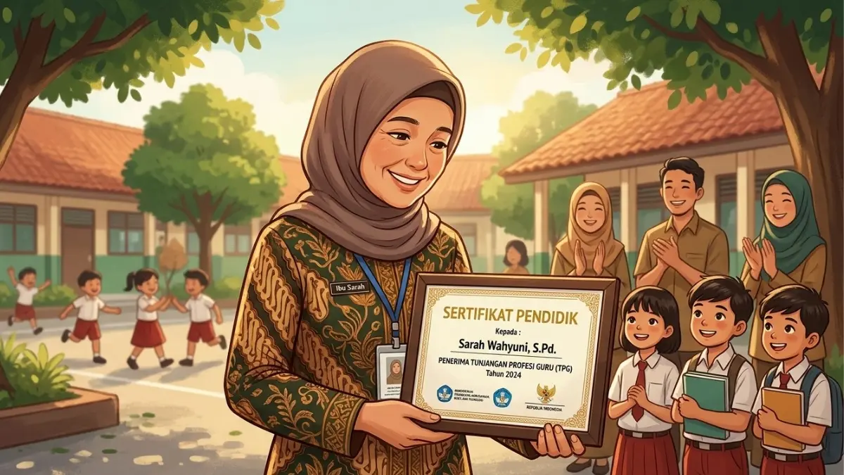 Ilustrasi guru penerima TPG. (Gemini AI)
