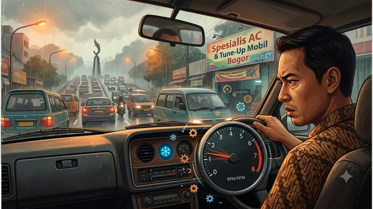 Ilustrasi RPM mobil drop saat AC menyala (ilustrasi Gemini AI)