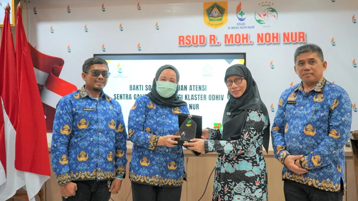 RSUD R Moh Noh Nur menjadi tuan rumah bakti sosial bantuan atensi Sentra Galih Pakuan bagi klaster ODHIV. (Dok.  RSUD R. Moh. Noh Nur)
