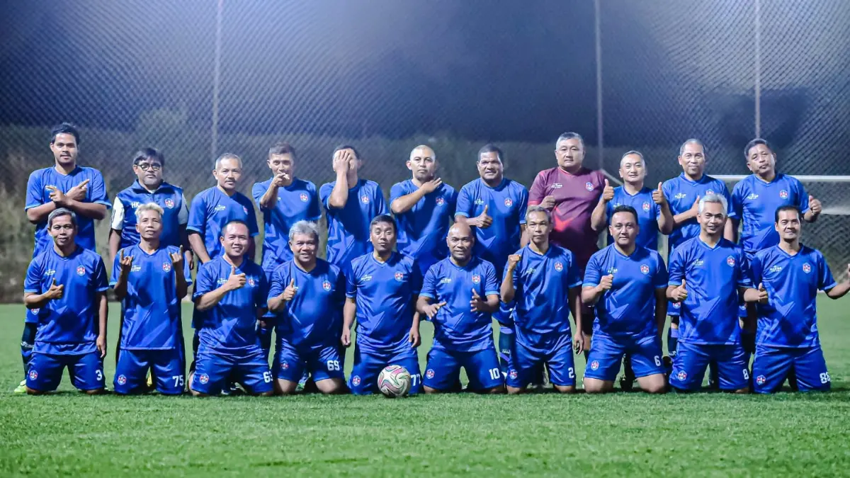 Skuad PSB All Star.50 mengenakan jersey terbaru saat mengikuti fun game football. (Dok. PSB)