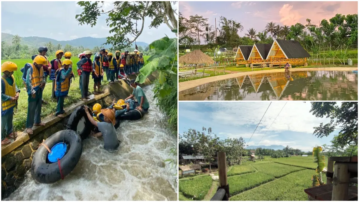 Suasana Desa Wisata Cisande di Kecamatan Cicantayan, Kabupaten Sukabumi, dengan hamparan persawahan dan lingkungan pedesaan yang asri.(Foto:  Google maps)