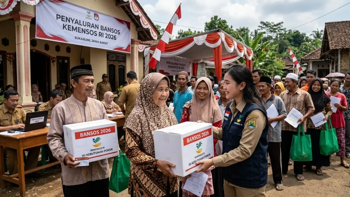 Ilustrasi penyaluran bansos kepada masyarakat yang layak menerima bantuan di tahun 2026 (Gemini AI)