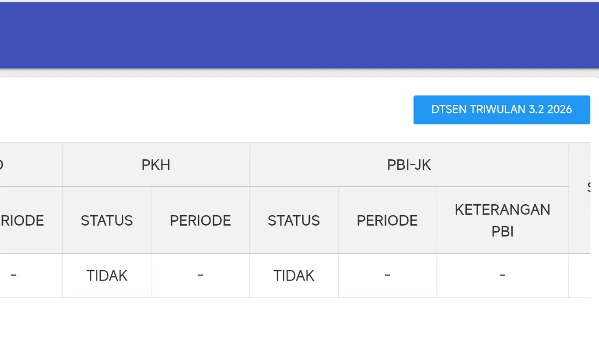 Tampilan Data DTSEN Cek Bansos (cekbansos.kemensos.go.id)