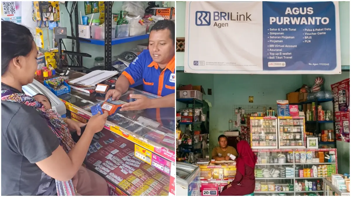 BRILink Agen Agus Purwanto di Semarang saat melayani pelanggan
