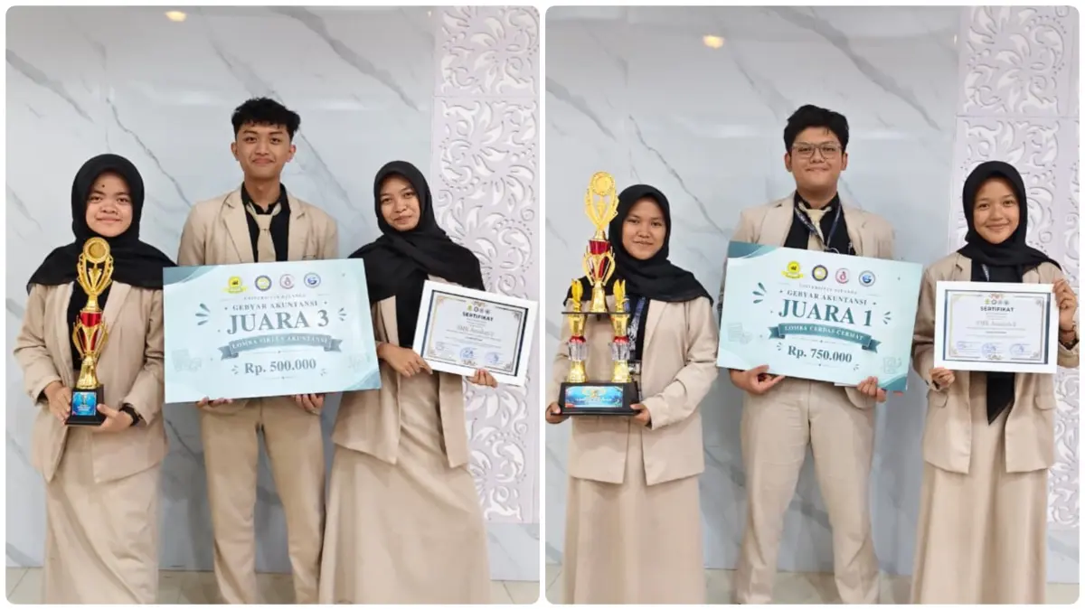 Para juara Gebyar Akuntansi Unida dari SMK Amaliah 1 dan 2 Ciawi Bogor. Foto: Dok SMK Amaliah 1 dan 2 Ciawi Bogor