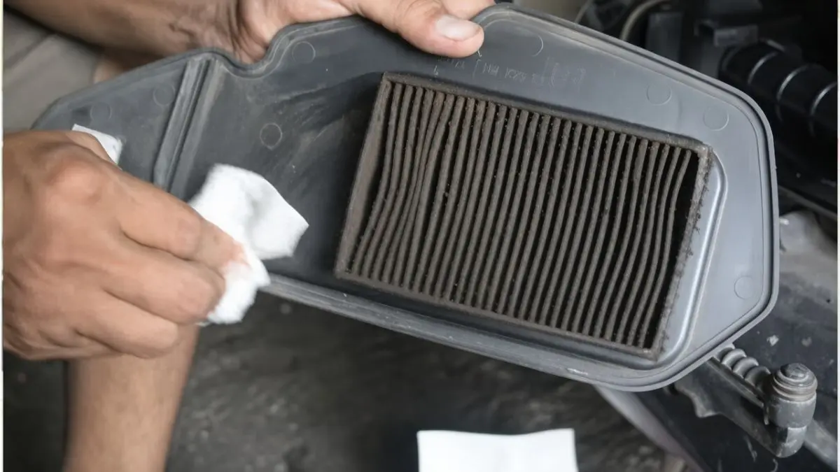 Pembersihan filter udara motor (youtube HND garage)