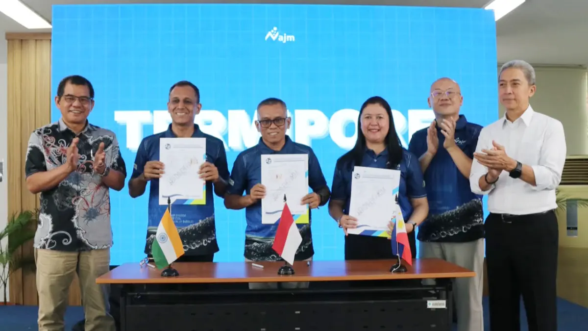 AJM resmi memegang hak distribusi eksklusif TermiPore di Indonesia, kerja sama ditandai dengan penandatanganan Joint Venture antara APCO Group dan Entech Global Solution asal Singapura Kamis, 1 Oktober 2026. (Dok. AJM)