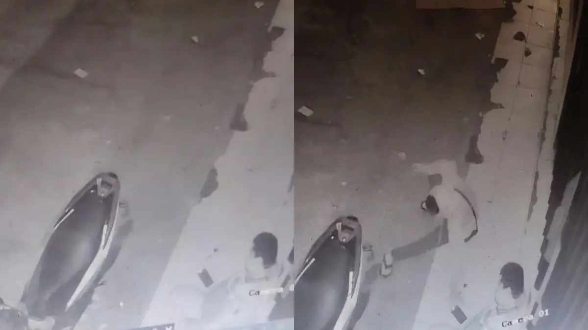 Detik-detik HP pengemudi ojol di Baranangsiang Bogor digasak pria diduga maling. (Tangkapan layar CCTV)