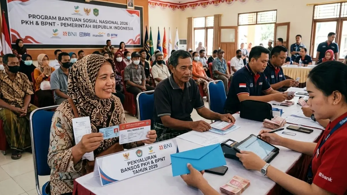 Ilustrasi penyaluran bansos PKH dan BPNT tahun 2026 (Gemini AI)