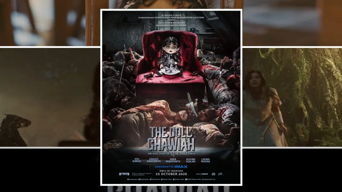 Poster film The Doll Ghawiah yang mengusung konsep visual seram nan mencekam. Foto: Instagram @tix_id
