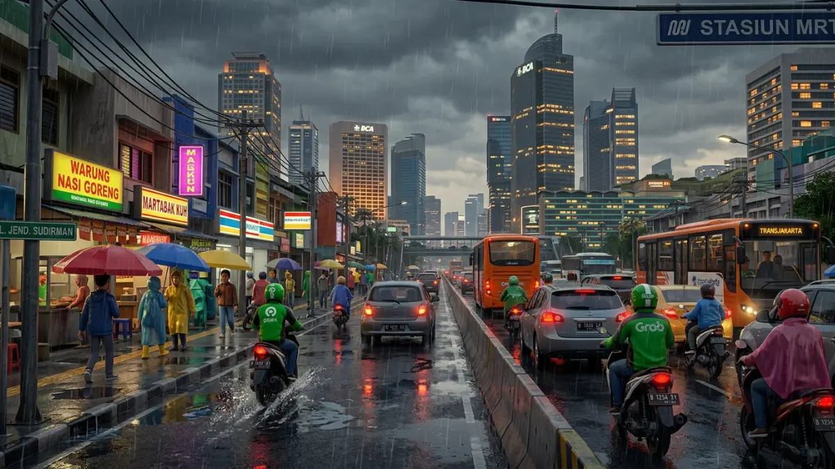 ILUSTRASI: BMKG prediksi Jakarta berpotensi mengalami hujan.
