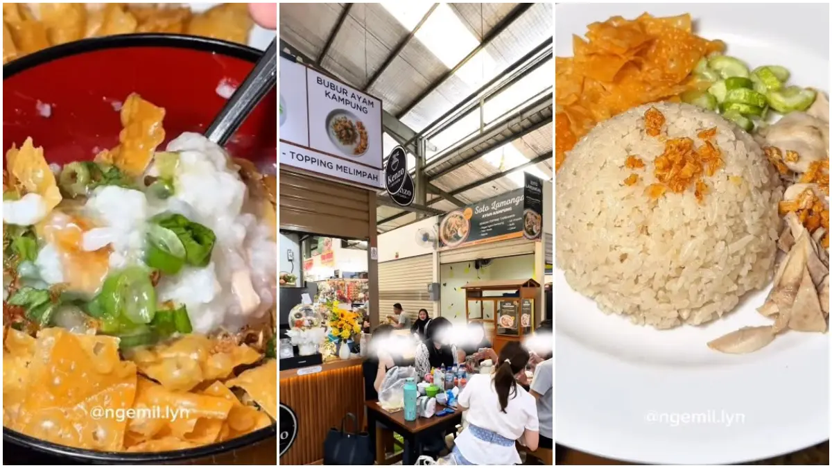 Bakmie Ayam Kampung hingga bubur dan Nasi Hainam jadi salah satu menu yang tersedia di Kenzo Kitchen, Pasar Bersih Sentul Bogor.
(Foto:Instagram @ngemil.lyn)