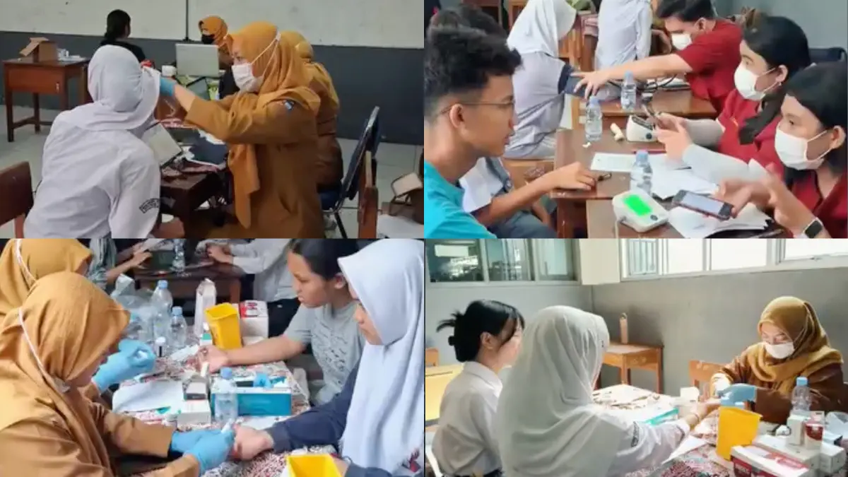 Cek kesehatan gratis di SMAN 8 Kota Bogor. Foto: Instagram