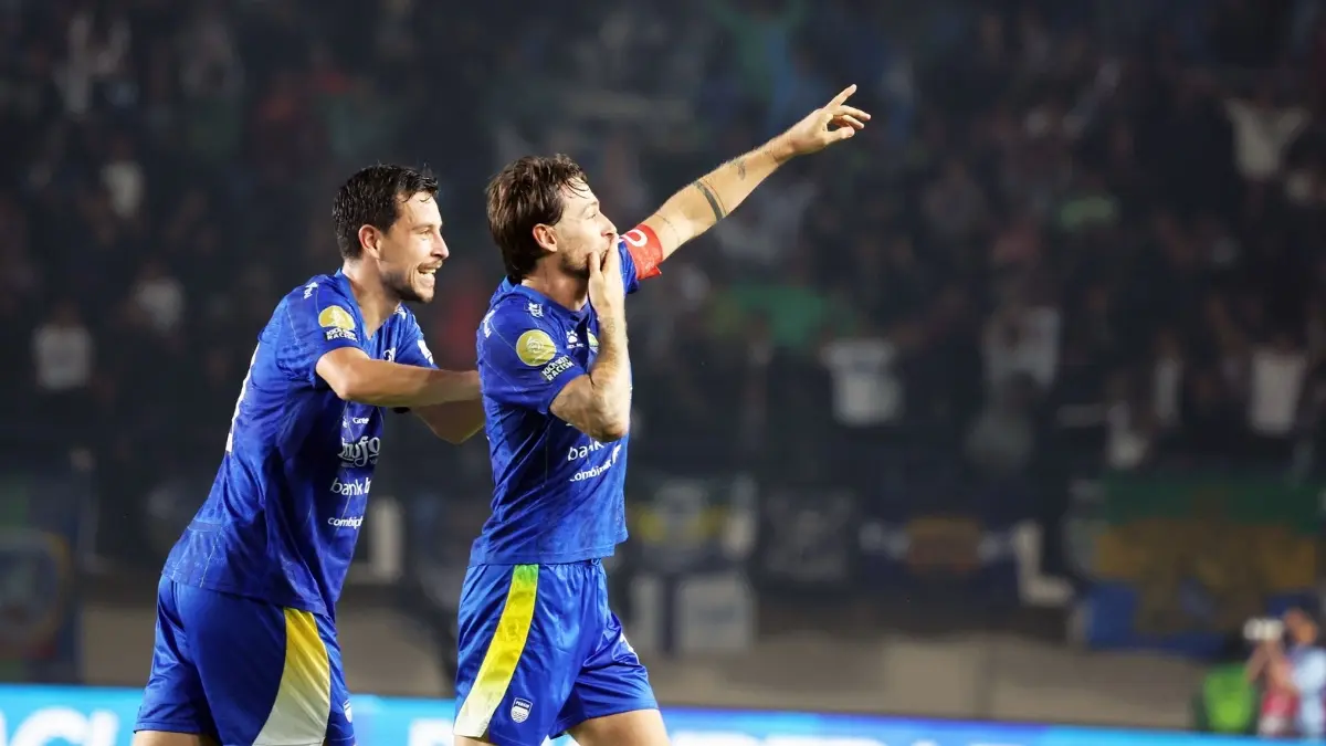 Selebrasi pemain Persib Bandung setelah berhasil mencetak gol (persib.co.id)