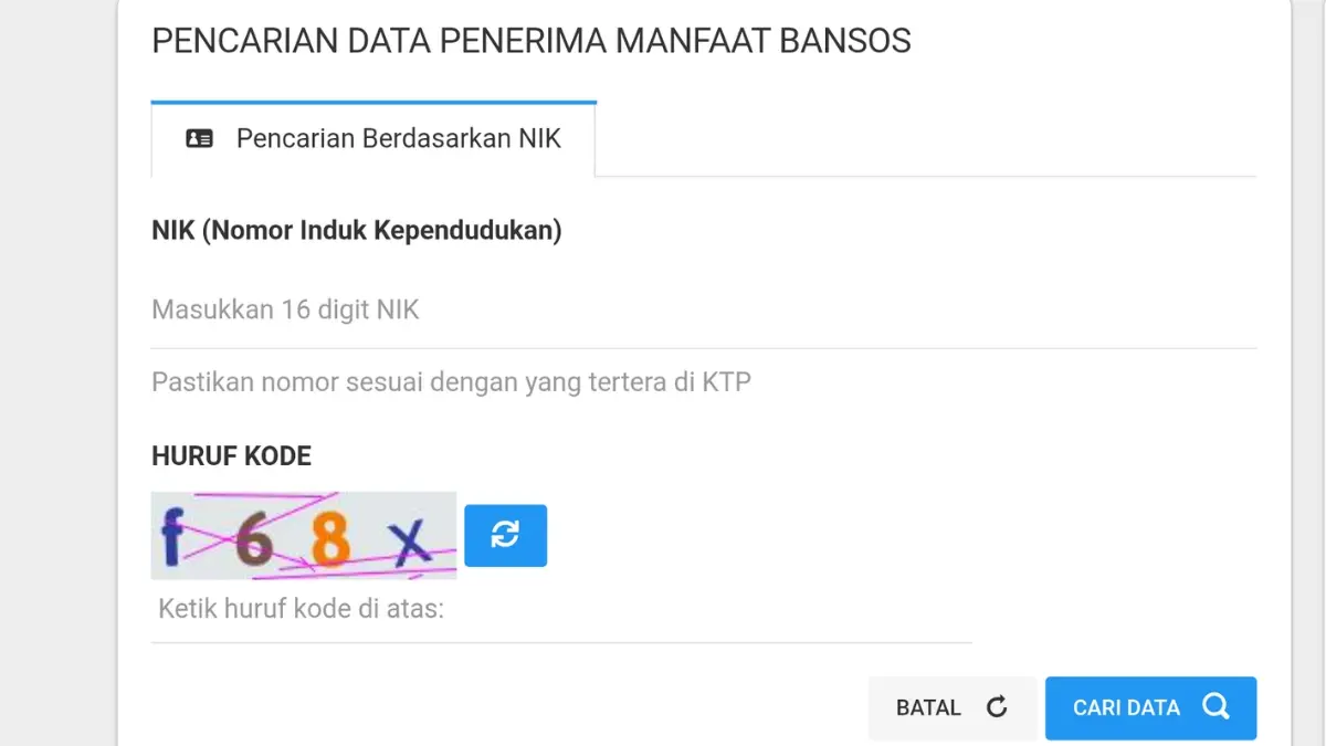 Ilustrasi pengecek desil dan status penerima bansos (cekbansos.kemensos.go.id)