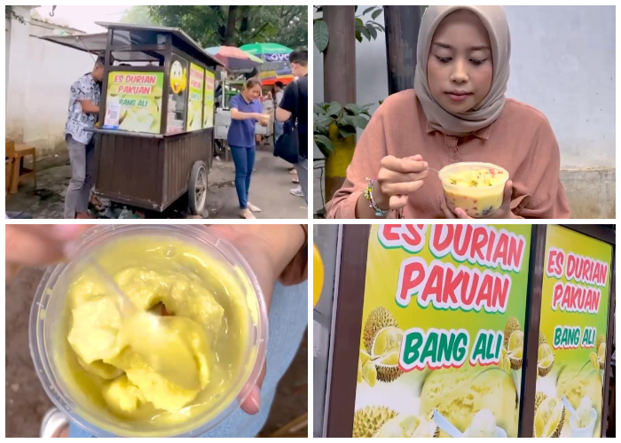 Es Durian Pakuan Bang Ali yang berlokasi di Jl. Ciheuleut, RT.04/RW.11, Kelurahan Baranangsiang, Kecamatan Bogor Timur, Kota Bogor, Jawa Barat.