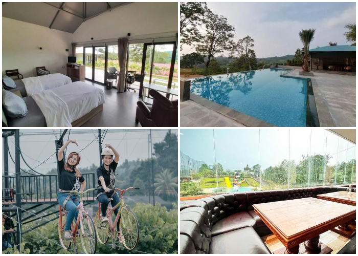 Beberapa lokasi penginapan atau glamping di Bogor, Jawa Barat.